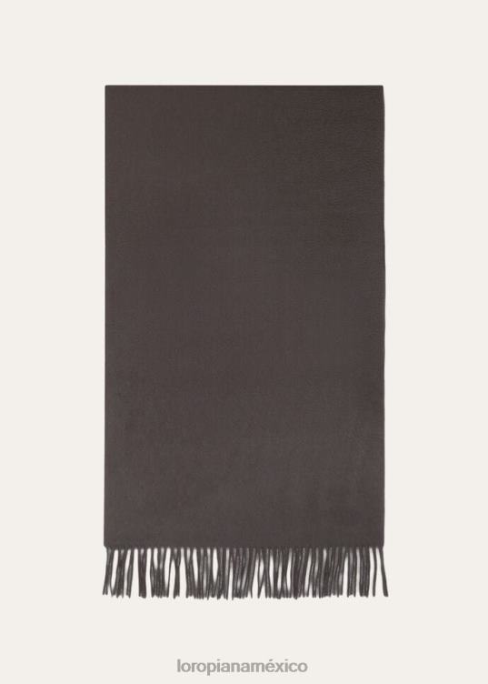 Loro Piana hombres bufanda grande unita negro (8000) 2FPNR1227