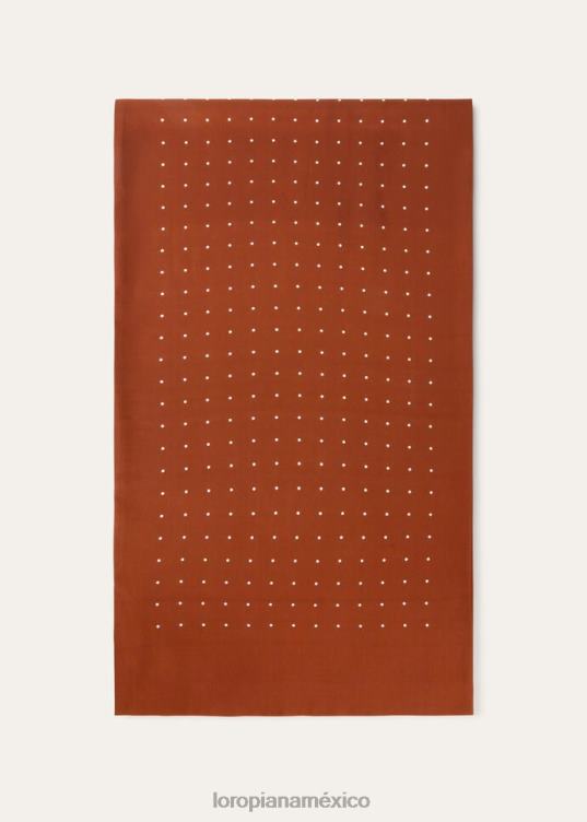 Loro Piana hombres bufanda pois cobre oscuro/blanco (t1ic) 2FPNR1219