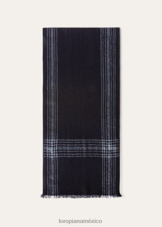 Loro Piana hombres bufanda teori azul marino/azul gloria blanco (f5y0) 2FPNR1220