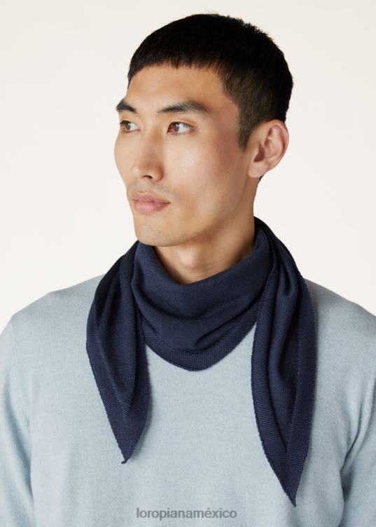 Loro Piana hombres bufanda yodo índigo japonés (w12b) 2FPNR1221