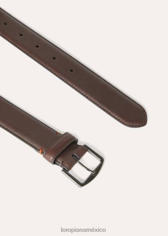 Loro Piana hombres cinturón de travis marrón ultra oscuro (h027) 2FPNR1343