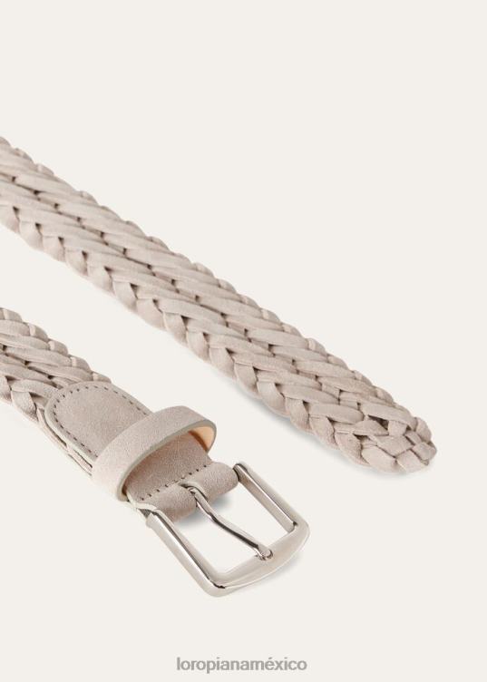 Loro Piana hombres cinturon alsavel beige clásico (d840) 2FPNR1328