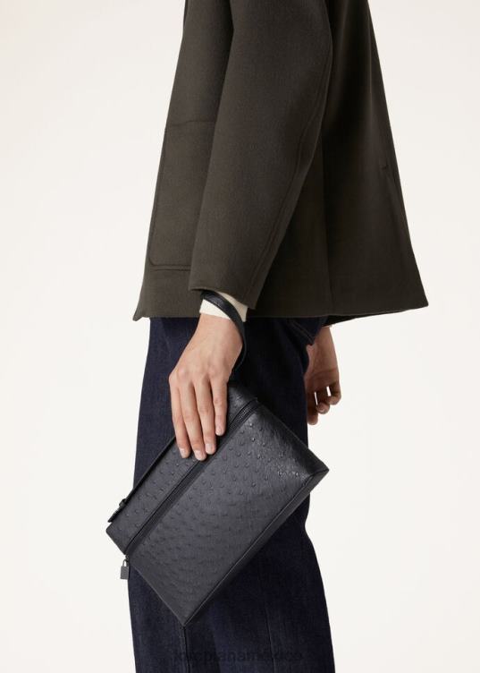 Loro Piana hombres bolsa extra negro (8000) 2FPNR1348