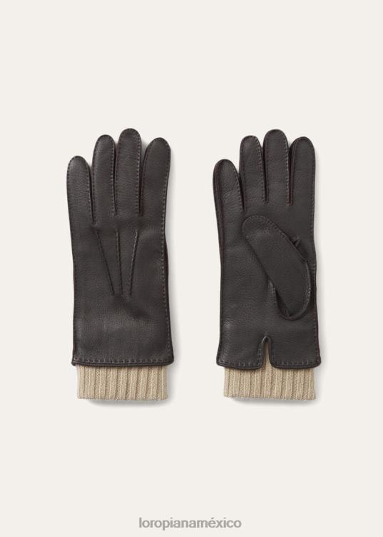 Loro Piana hombres guantes adler marrón ultra oscuro (h027) 2FPNR1310