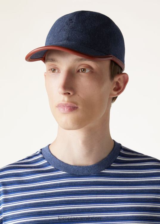Loro Piana hombres mi gorra de béisbol oleada azul (w13k) 2FPNR1248