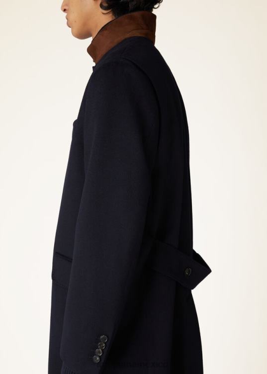 Loro Piana hombres abrigo martingala azul marino (w000) 2FPNR934