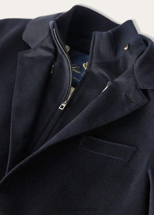 Loro Piana hombres abrigo martingala azul marino (w000) 2FPNR934