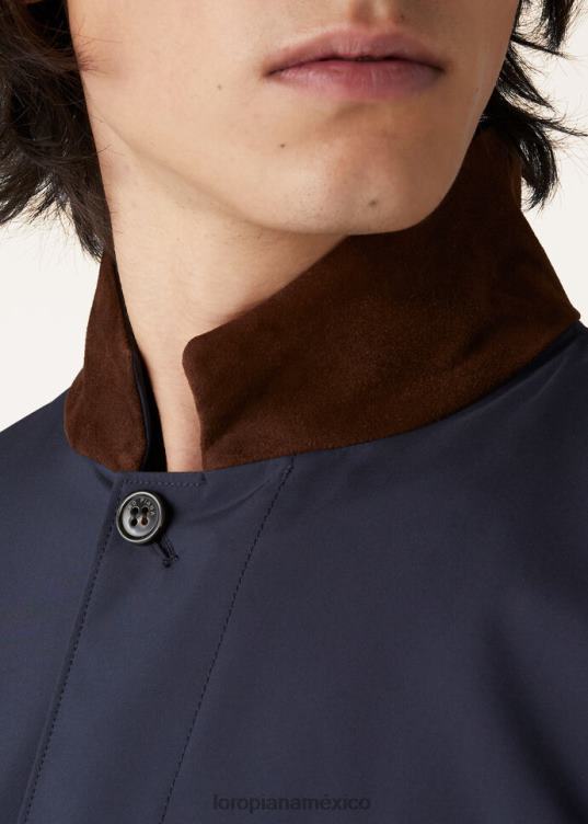 Loro Piana hombres abrigo sebring olas del océano azul marino (wh52) 2FPNR931