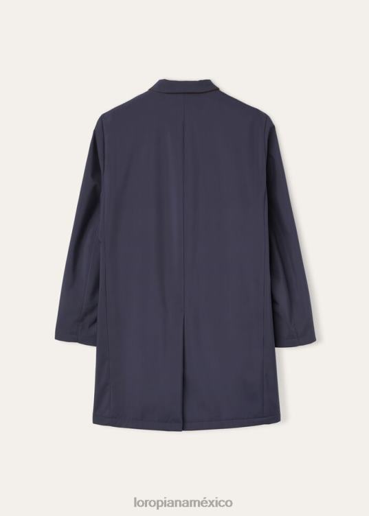 Loro Piana hombres abrigo sebring olas del océano azul marino (wh52) 2FPNR931