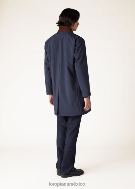 Loro Piana hombres abrigo sebring olas del océano azul marino (wh52) 2FPNR931