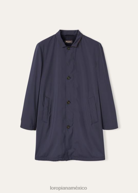 Loro Piana hombres abrigo sebring olas del océano azul marino (wh52) 2FPNR931