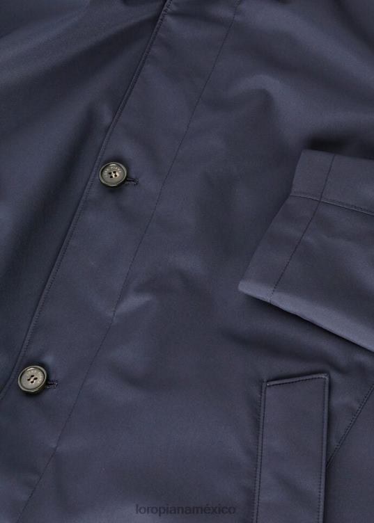 Loro Piana hombres abrigo sebring olas del océano azul marino (wh52) 2FPNR931