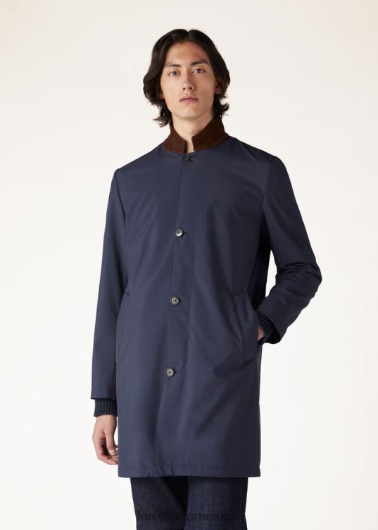 Loro Piana hombres abrigo sebring olas del océano azul marino (wh52) 2FPNR931