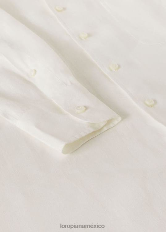 Loro Piana hombres camisa andré blanco óptico (1005) 2FPNR1048