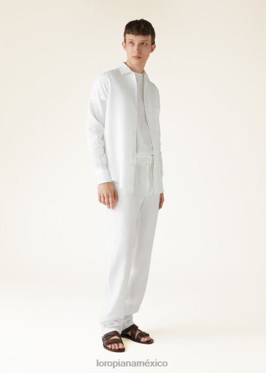 Loro Piana hombres camisa andré blanco óptico (1005) 2FPNR1048