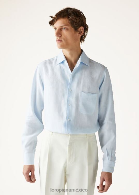 Loro Piana hombres camisa andré blanco óptico (1005) 2FPNR1049