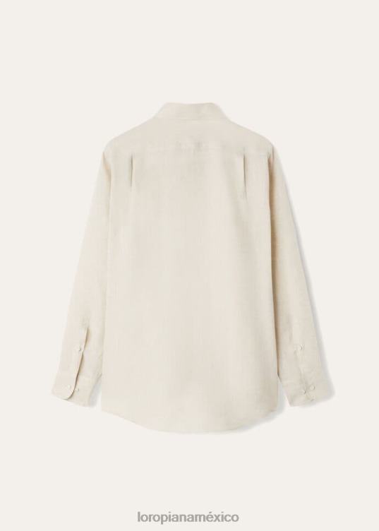 Loro Piana hombres camisa andré blanco óptico (1005) 2FPNR1062