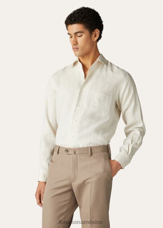 Loro Piana hombres camisa andré blanco óptico (1005) 2FPNR1062