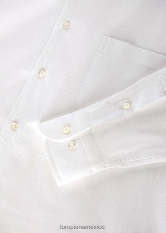 Loro Piana hombres camisa andré blanco óptico (1005) 2FPNR1070