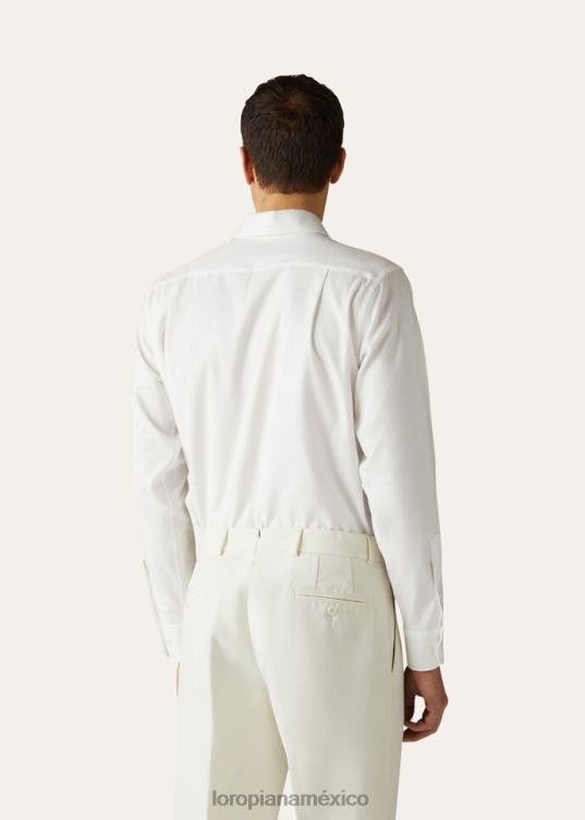 Loro Piana hombres camisa andré blanco óptico (1005) 2FPNR1070