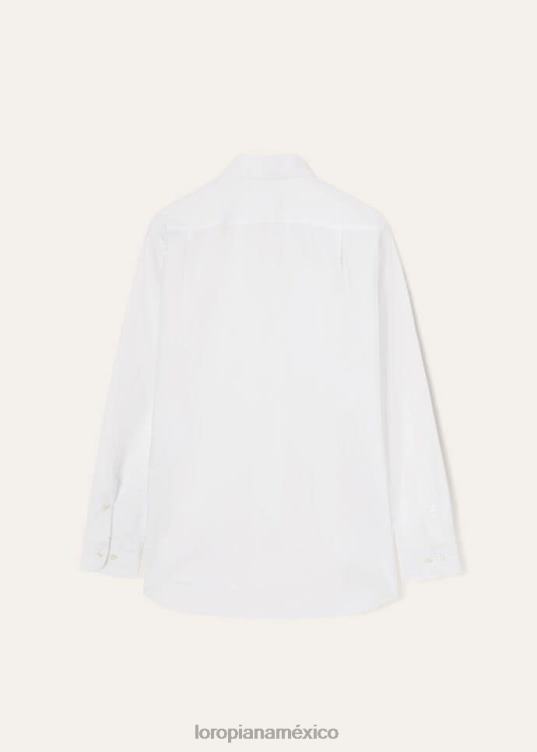 Loro Piana hombres camisa andré blanco óptico (1005) 2FPNR1070