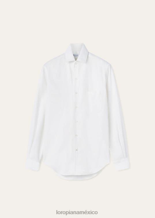 Loro Piana hombres camisa andré blanco óptico (1005) 2FPNR1070