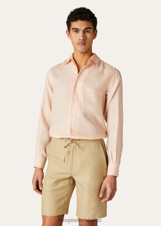 Loro Piana hombres camisa andré blanco óptico (1005) 2FPNR1079