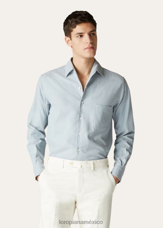 Loro Piana hombres camisa andré blanco óptico (1005) 2FPNR1082