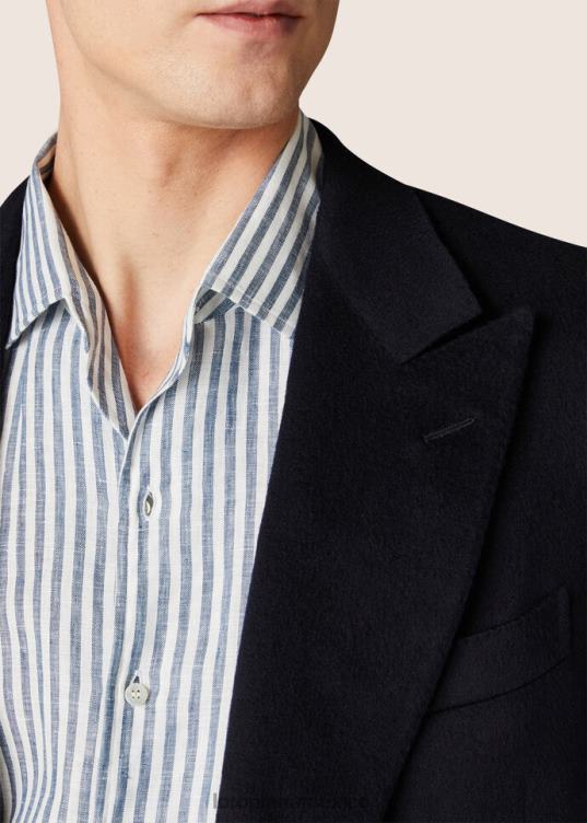 Loro Piana hombres camisa andré rayas azules suaves (f1zf) 2FPNR1063