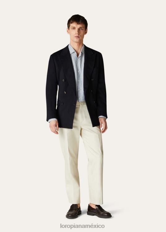 Loro Piana hombres camisa andré rayas azules suaves (f1zf) 2FPNR1063