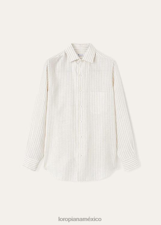 Loro Piana hombres camisa andré rayas azules suaves (f1zf) 2FPNR1077