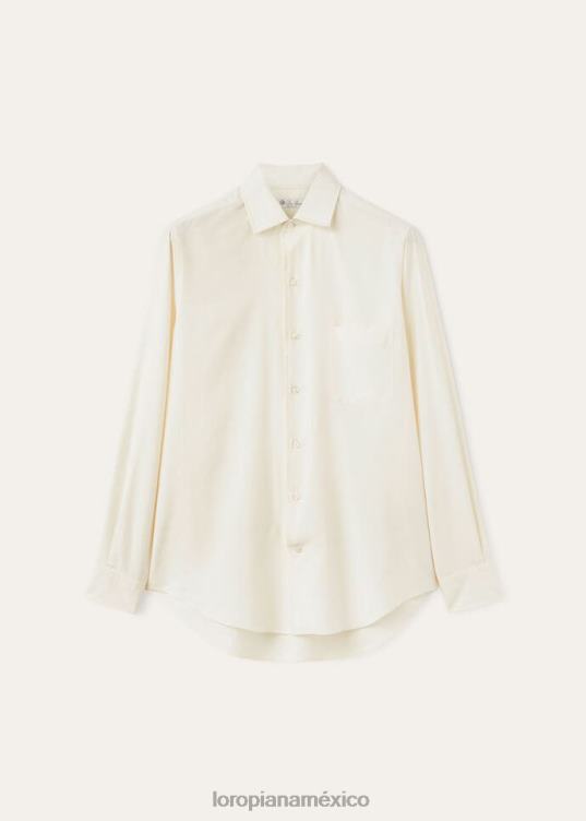 Loro Piana hombres camisa andré turrón (1230) 2FPNR1058