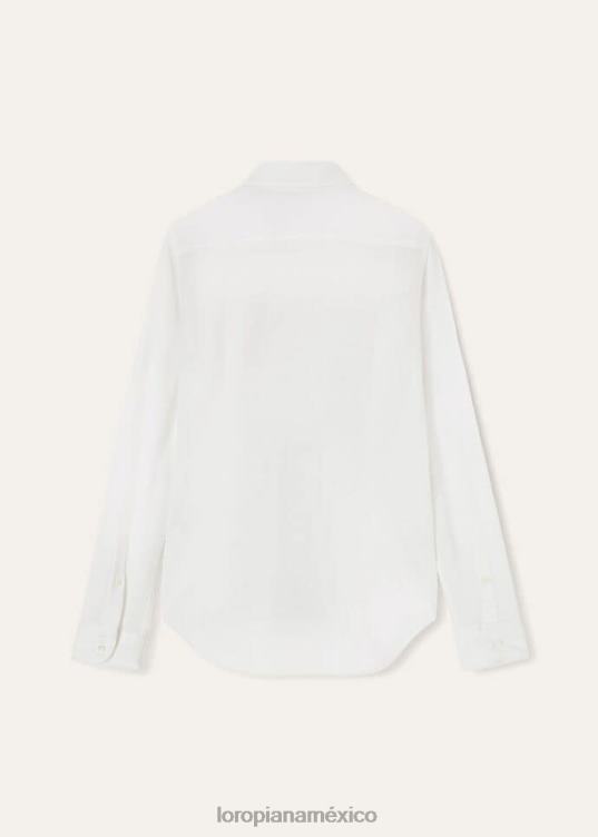 Loro Piana hombres camisa andres blanco óptico (1005) 2FPNR1074