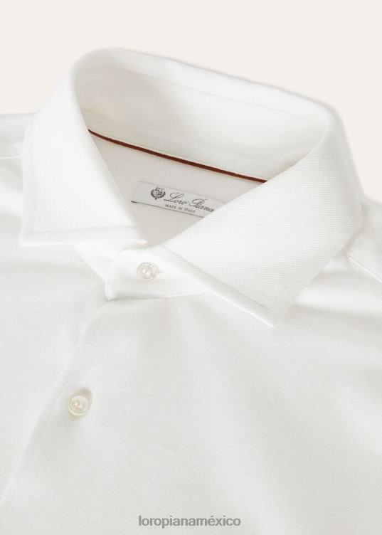 Loro Piana hombres camisa andres blanco óptico (1005) 2FPNR1074