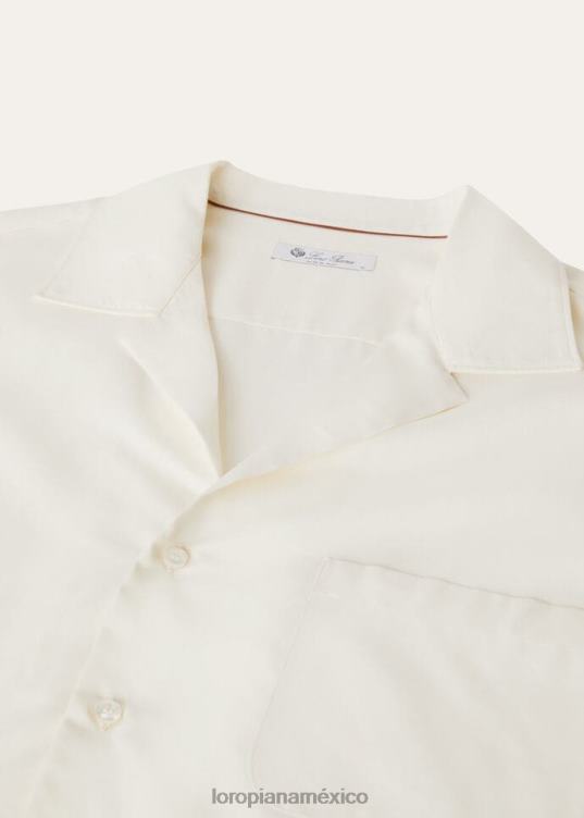 Loro Piana hombres camisa tíndaro turrón (1230) 2FPNR1061