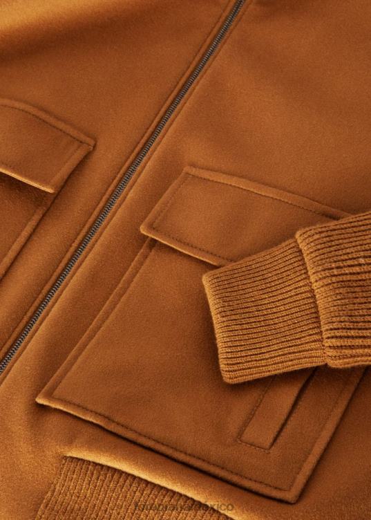 Loro Piana hombres chaqueta bomber vicuña oscura natural (e09y) 2FPNR913