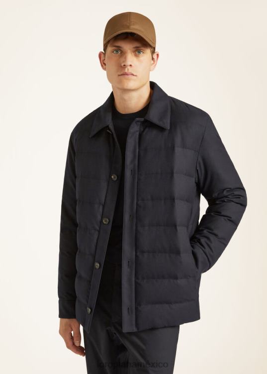 Loro Piana hombres el regalo del abrigo de pluma varonil del rey azul marino (w000) 2FPNR921