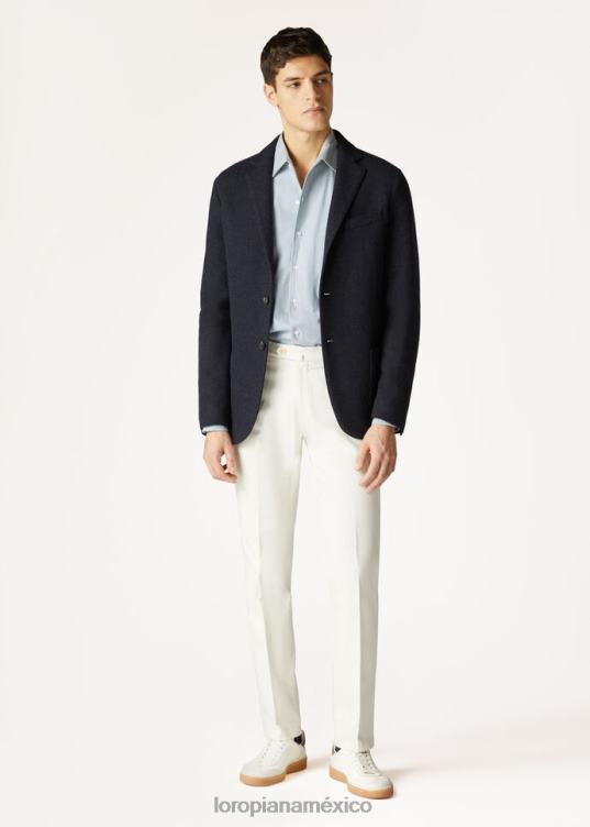 Loro Piana hombres chaqueta suéter azul marino/gris melange (bz80) 2FPNR949