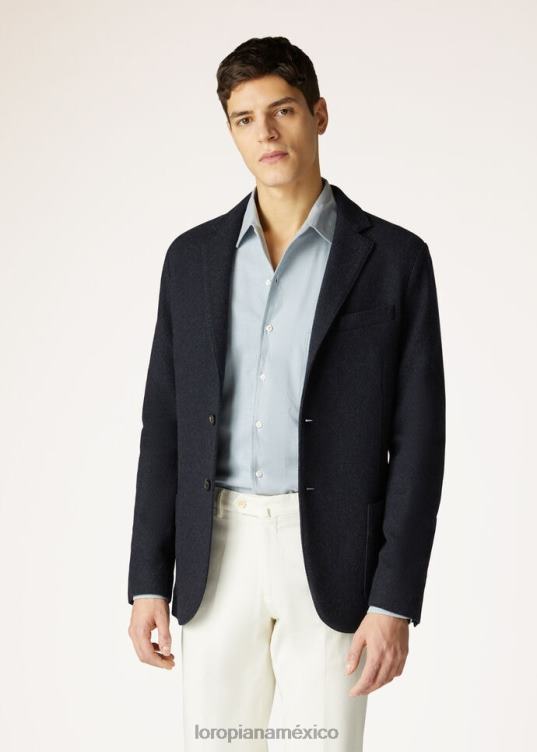 Loro Piana hombres chaqueta suéter azul marino/gris melange (bz80) 2FPNR949