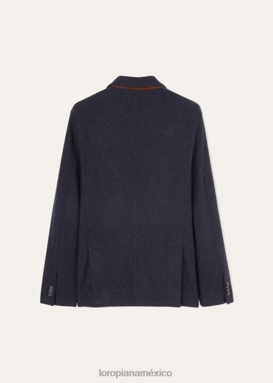 Loro Piana hombres chaqueta suéter azul marino/gris melange (bz80) 2FPNR949