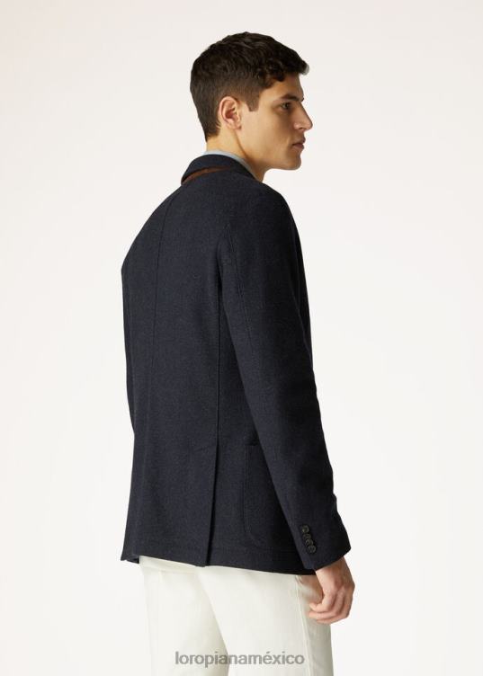 Loro Piana hombres chaqueta suéter azul marino/gris melange (bz80) 2FPNR949