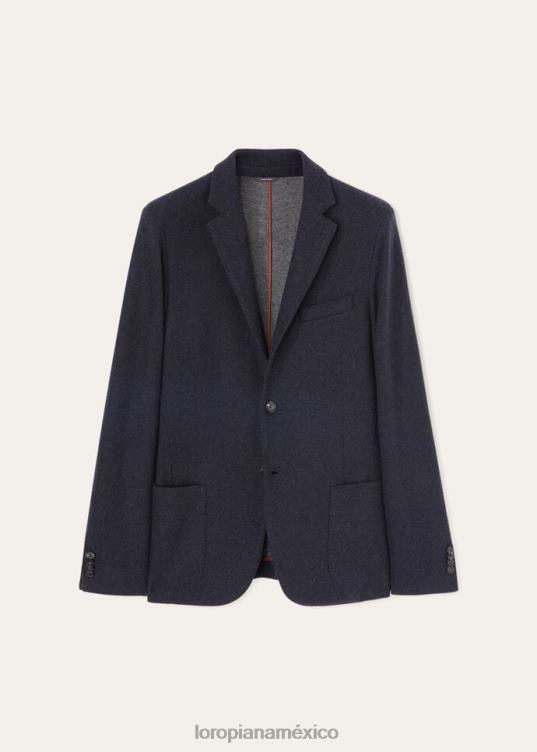 Loro Piana hombres chaqueta suéter azul marino/gris melange (bz80) 2FPNR949