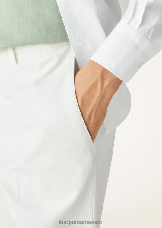 Loro Piana hombres pantalón pantaplano blanco óptico (1005) 2FPNR971
