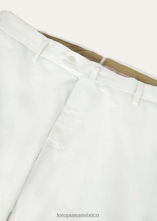 Loro Piana hombres pantalón pantaplano blanco óptico (1005) 2FPNR971