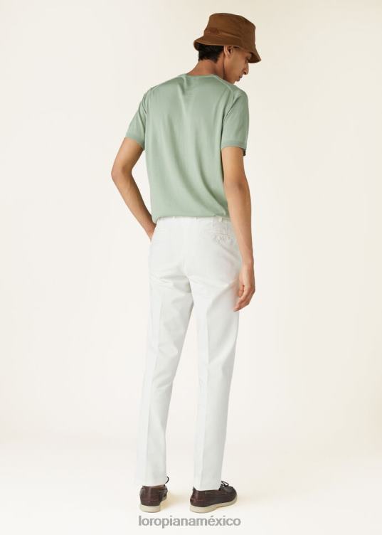 Loro Piana hombres pantalón pantaplano blanco óptico (1005) 2FPNR971