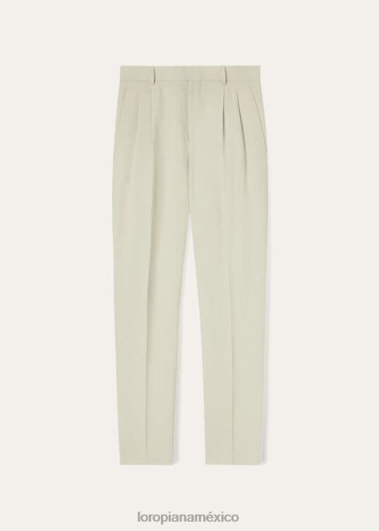 Loro Piana hombres pantalones city dos pinzas marfil (a160) 2FPNR1006