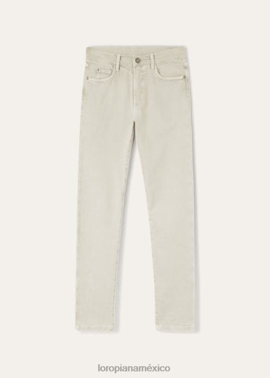 Loro Piana hombres pantalones de cinco bolsillos blanco óptico (1005) 2FPNR995