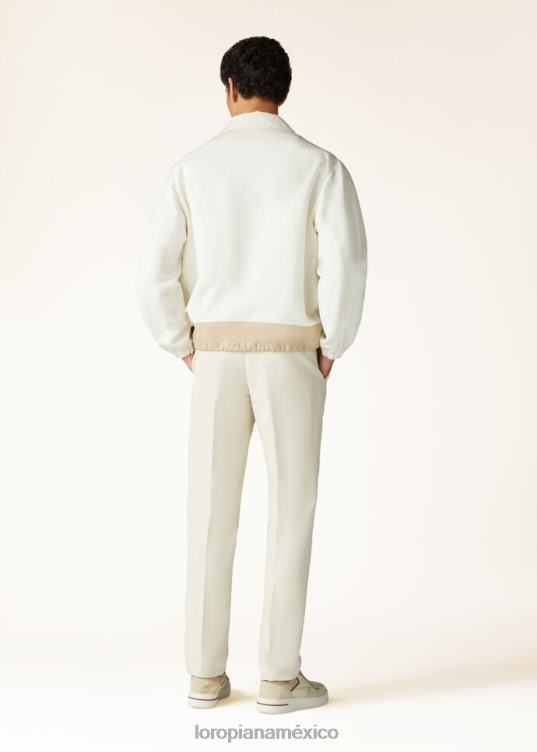 Loro Piana hombres pantalones pantaplanos slim blanco óptico (1005) 2FPNR1001