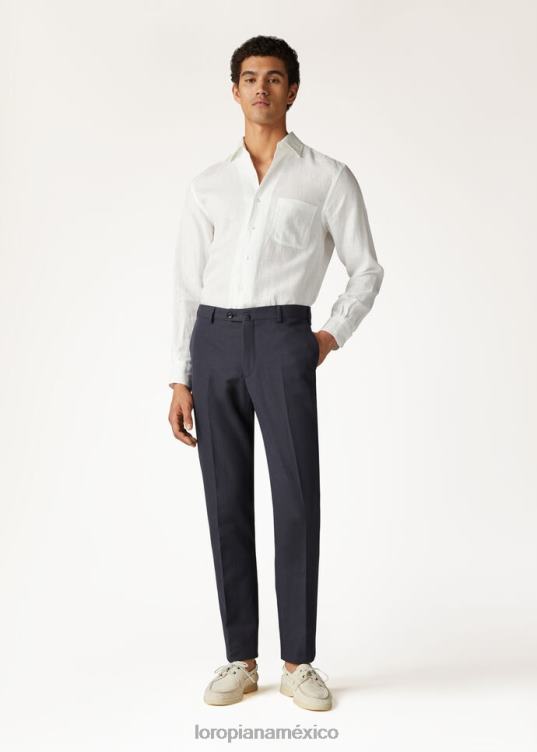 Loro Piana hombres pantalones pantaplanos slim blanco óptico (1005) 2FPNR1015