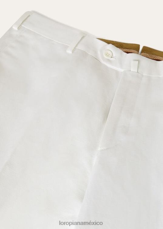 Loro Piana hombres pantalones pantaplanos slim blanco óptico (1005) 2FPNR1016